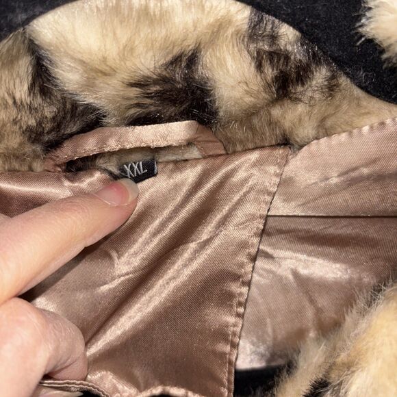 Leopard Print Faux Fur Coat Ladies Size XXL - Picture 2 of 10